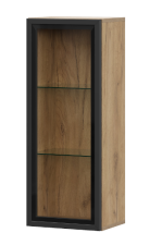 Шкаф навесной SV-МЕБЕЛЬ (МС Милан К) Дуб Золотой/Черный, со стеклом