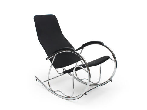 Кресло-качалка HALMAR BEN 2 черный/хром Кресло-качалка HALMAR BEN 2 черный/хром