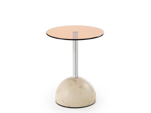Стол журнальный HALMAR ARIANA бежевый мрамор/коричневый