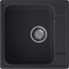 Кухонная мойка GRANFEST QUARZ Z-48 черный + сифон