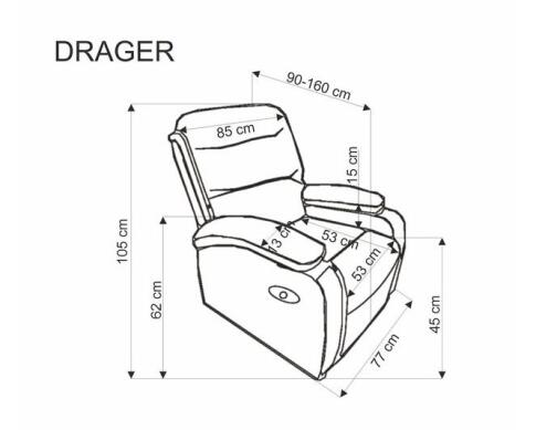 Кресло HALMAR DRAGER раскладное, черный