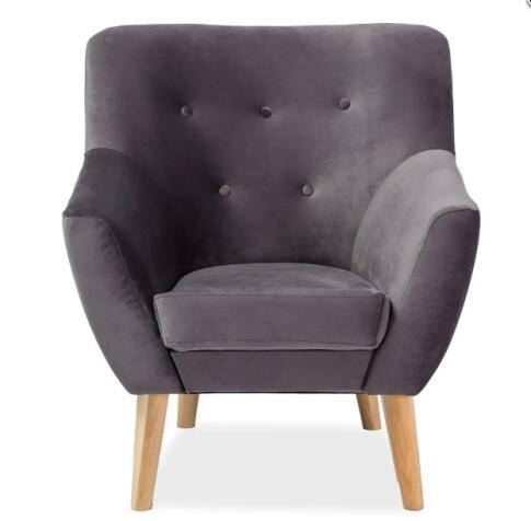 Кресло SIGNAL NORDIC 1 Velvet Bluvel 14 серый/бук