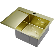 Кухонная мойка из нержавейки Omoikiri Akisame 65-LG-R светлое золото