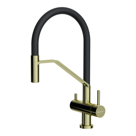 Смеситель для кухни Omoikiri Akeno LG светлое золото/черный