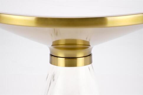 Стол журнальный HALMAR TALBI белый мрамор/белый/золотой