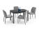 Комплект HALMAR JASPER (стол + 4 стула) серый/черный