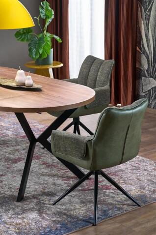 Стол обеденный HALMAR PERONI орех/черный 100-250/100