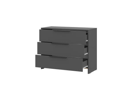 Комод NN Мебель (МС Камелия 1 К) Графит серый 3 ящ.