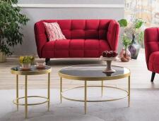 Стол журнальный SIGNAL MYSTIC B черный/золотой мат, 82/40