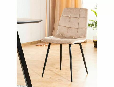Стул SIGNAL MILA Velvet Bluvel 28 бежевый/черный