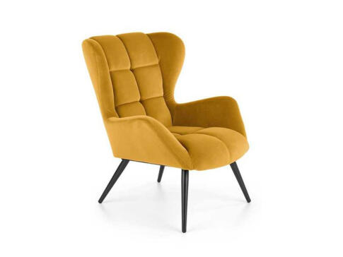 Кресло HALMAR TYRION горчичный/черный