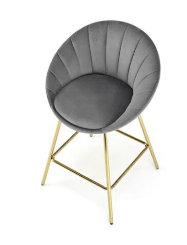 Стул барный HALMAR H112 серый/золотой