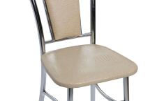 Стул ВВР Марсель Бежевый Крокодил/хром, экокожа