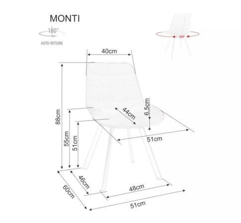 Стул SIGNAL MONTI Leo 32 темно-бежевый/кашемир, поворотный