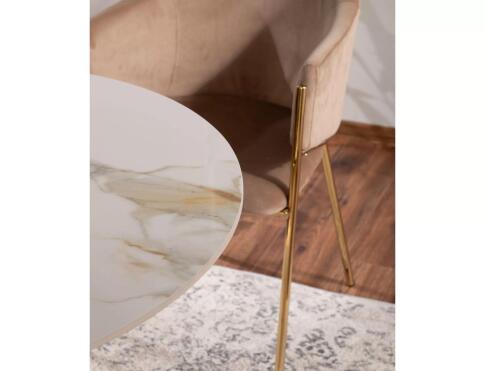 Стол обеденный SIGNAL AZALIA Ceramic белый/золотой 90