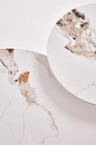 Стол журнальный HALMAR CARINA S бежевый мрамор/орех