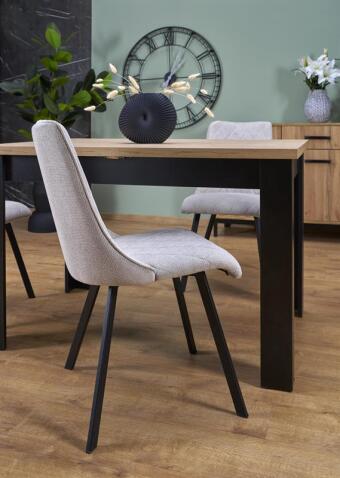 Стол обеденный HALMAR BAGIO дуб артизан/черный 120-160/80