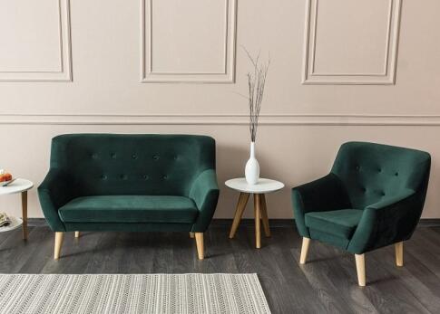 Кресло SIGNAL NORDIC 1 Velvet Bluvel 78 зеленый/бук