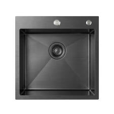 Кухонная мойка из нержавейки BLANTEK FS-5050HN Honeycomb Nano black ECO