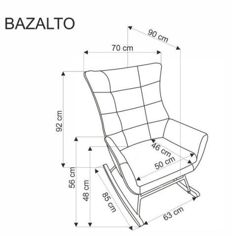 Кресло-качалка HALMAR BAZALTO зеленый