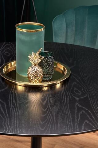 Стол обеденный HALMAR EMBOS черный/черный золотой 120