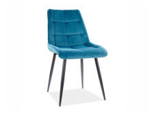 Стул SIGNAL CHIC Velvet Bluvel 85 бирюзовый/черный