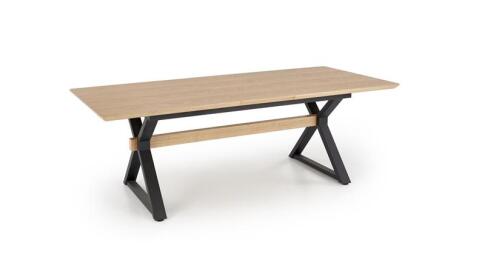 Стол обеденный HALMAR HENRY натуральный/черный 180-300/100