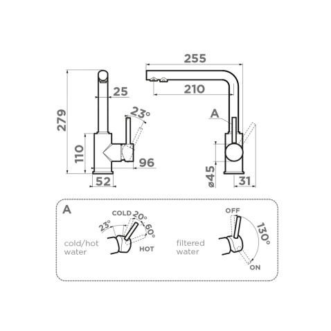 Смеситель для кухни Omoikiri Nakagawa 2 Plus-BL черный