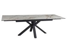 Стол обеденный SIGNAL COLUMBUS Amber Bianco белый/черный 160-240/90