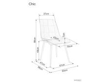 Стул SIGNAL CHIC Velvet Bluvel 38 капучино/черный