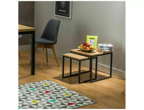 Комплект SIGNAL LARGO DUO (2 стола журнальных) дуб/черный 