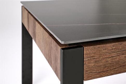 Стол журнальный HALMAR RAMONA черный мрамор/ореховый