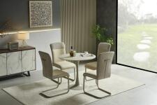 Стол обеденный HALMAR TOLIO травертин/кашемир 90