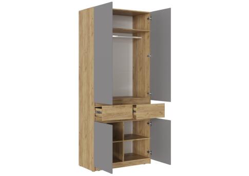 Шкаф МК Стиль БОСТОН ШК-001 ЛДСП дуб крафт золотой/серый шифер