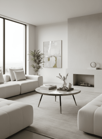 Стол журнальный SIGNAL VEGA B мраморный эффект/черный, 80/45