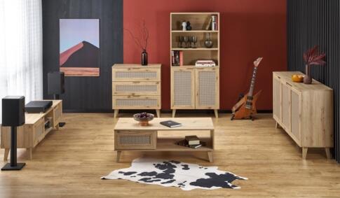 Стеллаж HALMAR BORNEO REG-1 дуб артизан/черный