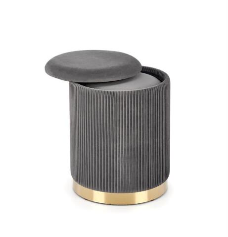 Комплект HALMAR MONTY (2 пуфа) серый/золотой