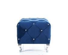 Пуф SIGNAL HESTIA K Velvet Bluvel 86 темно-синий/серебряный