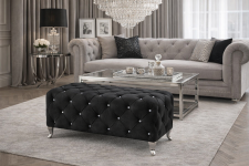 Пуф SIGNAL HESTIA Velvet Bluvel 19 черный/серебряный 100/46/50