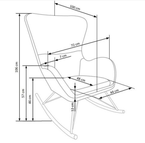 Кресло-качалка HALMAR LIBERTO 2 кремовый/натуральный/черный