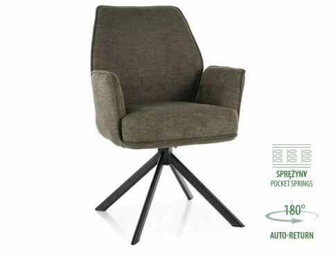 Стул SIGNAL HUGO Brego 77 оливковый/черный, поворотный