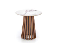 Стол журнальный HALMAR CARINA S бежевый мрамор/орех