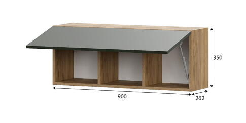 Шкаф навесной SV-МЕБЕЛЬ (МС Милан К) Дуб Золотой/Олива Софт