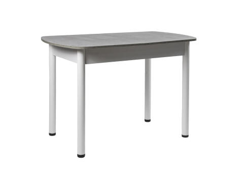 Стол ВВР ЛДСП Раздвижной Камень Светлый/Прямое белый, 110/150/70