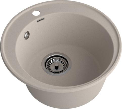 Кухонная мойка GRANFEST QUARZ Z-08 песочный + сифон