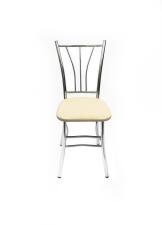 Стул ВВР Трилогия ваниль/хром, экокожа