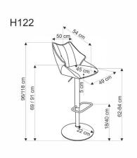 Стул барный HALMAR H122 серый/черный