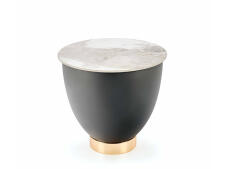 Стол журнальный HALMAR CECILIA S белый мрамор/серый/золотой