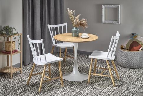 Стол обеденный HALMAR STING натуральный/белый 80/73