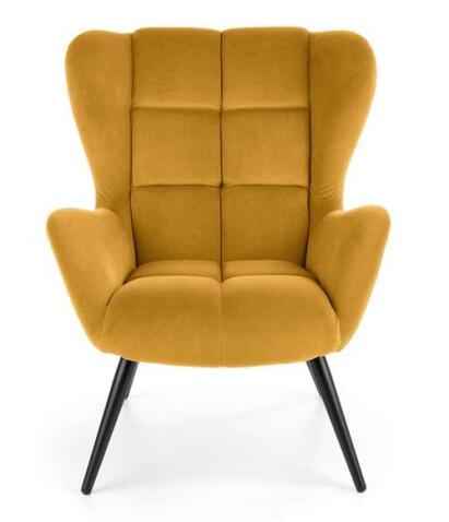 Кресло HALMAR TYRION горчичный/черный